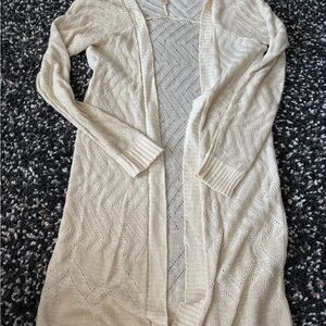 Women’s Cream Open-Front Sweater